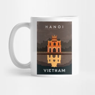 Hanoi, Vietnam. Retro travel poster Mug